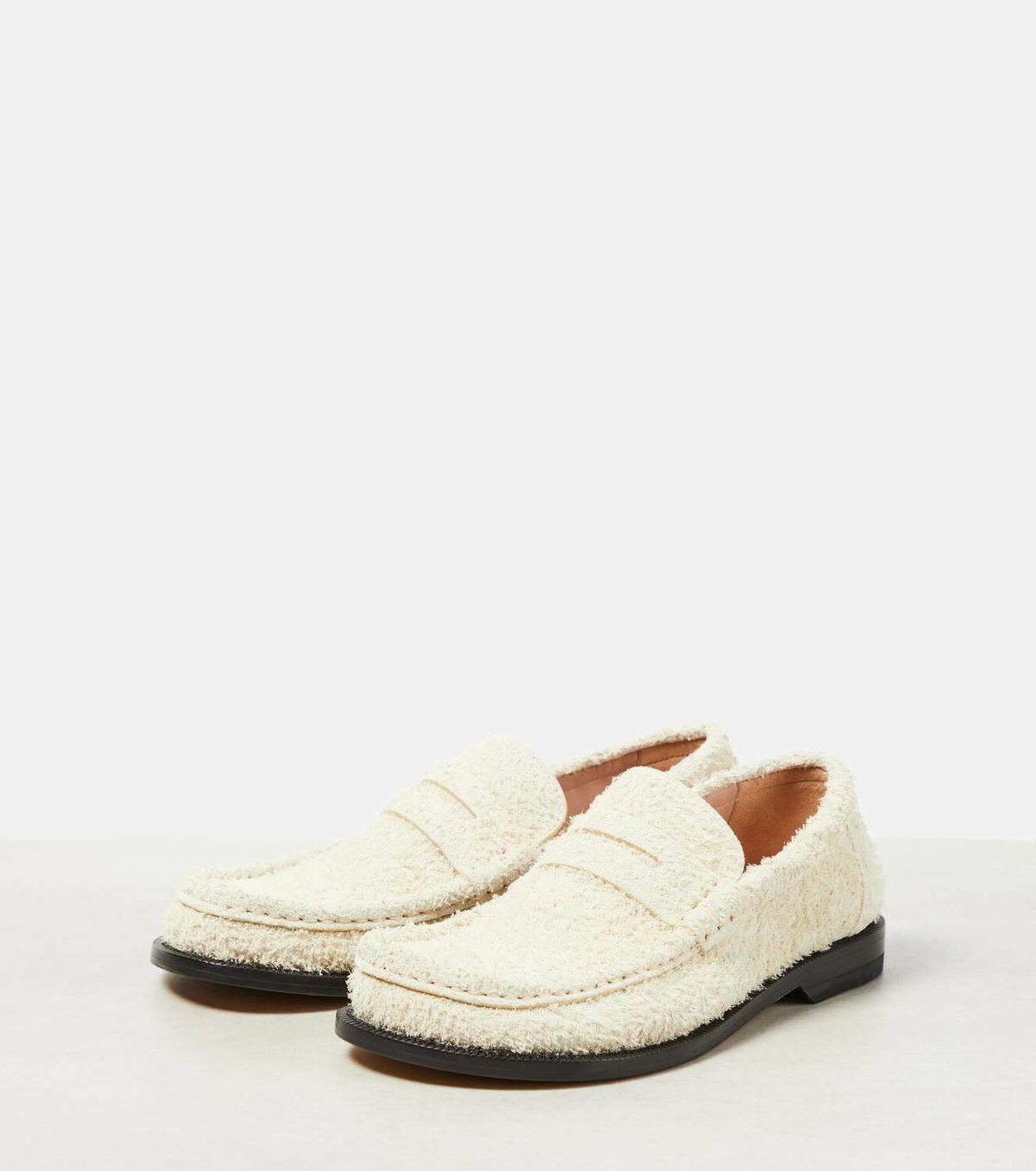 【関税&送料込】Loewe Ivory Leather Campo Loafers Loewe Campo suede loafers Loewe