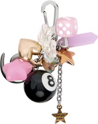 Marland Backus Multicolor Rose Bag Charm Keychain