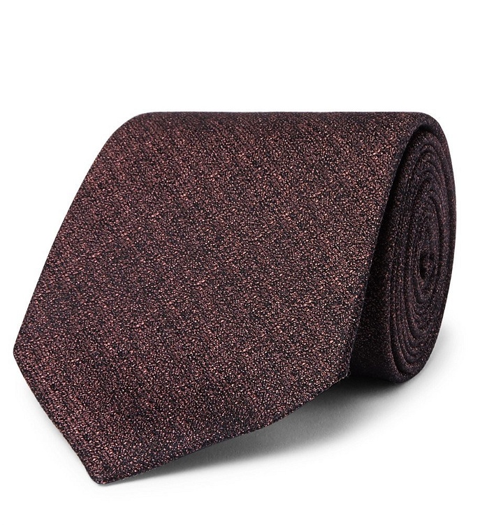 Photo: TOM FORD - 8cm Metallic Silk-Jacquard Tie - Men - Brown