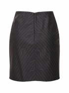 OFF-WHITE - Pinstriped Wool Blend Twist Skirt