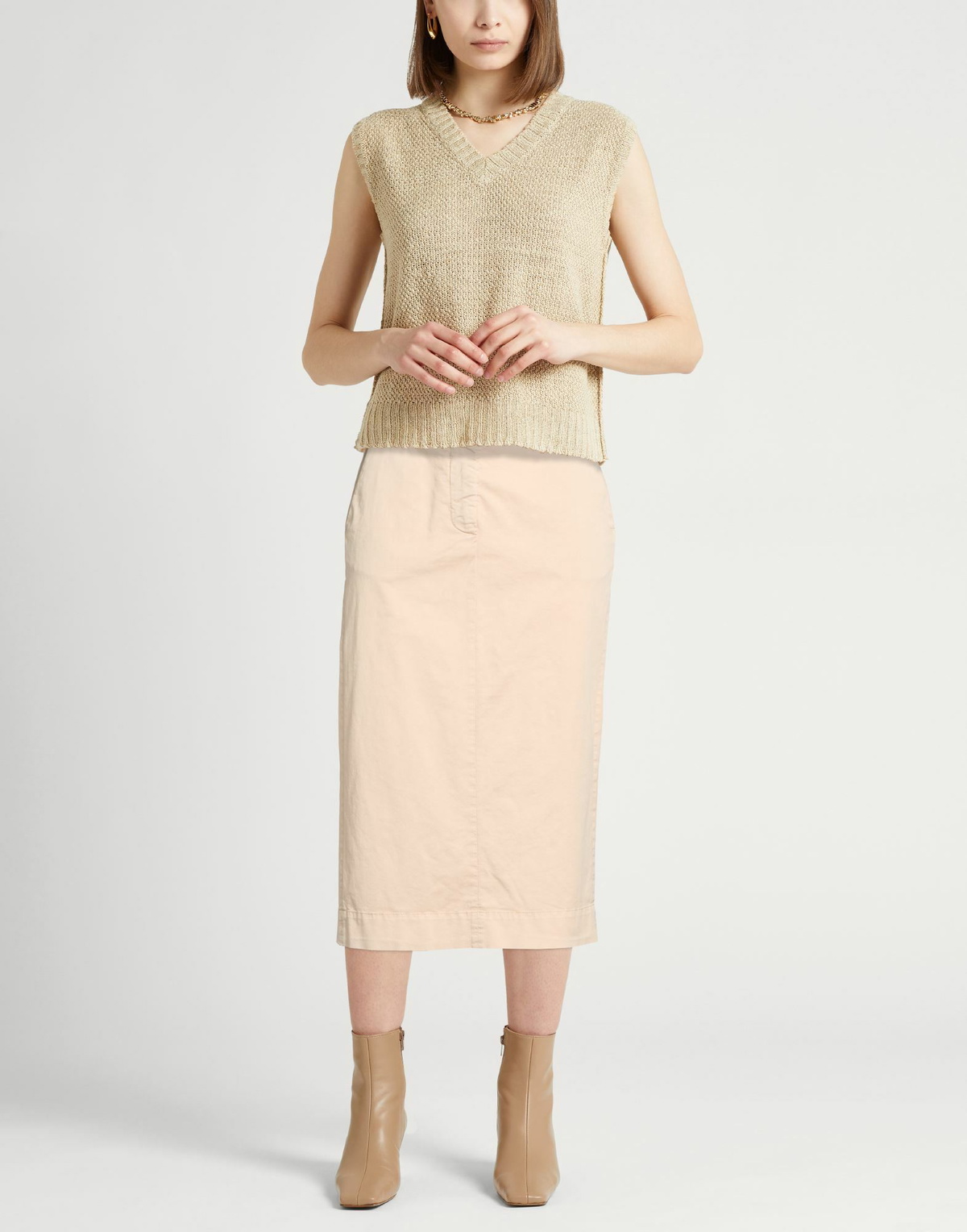 Peserico Womens Midi skirt in Beige