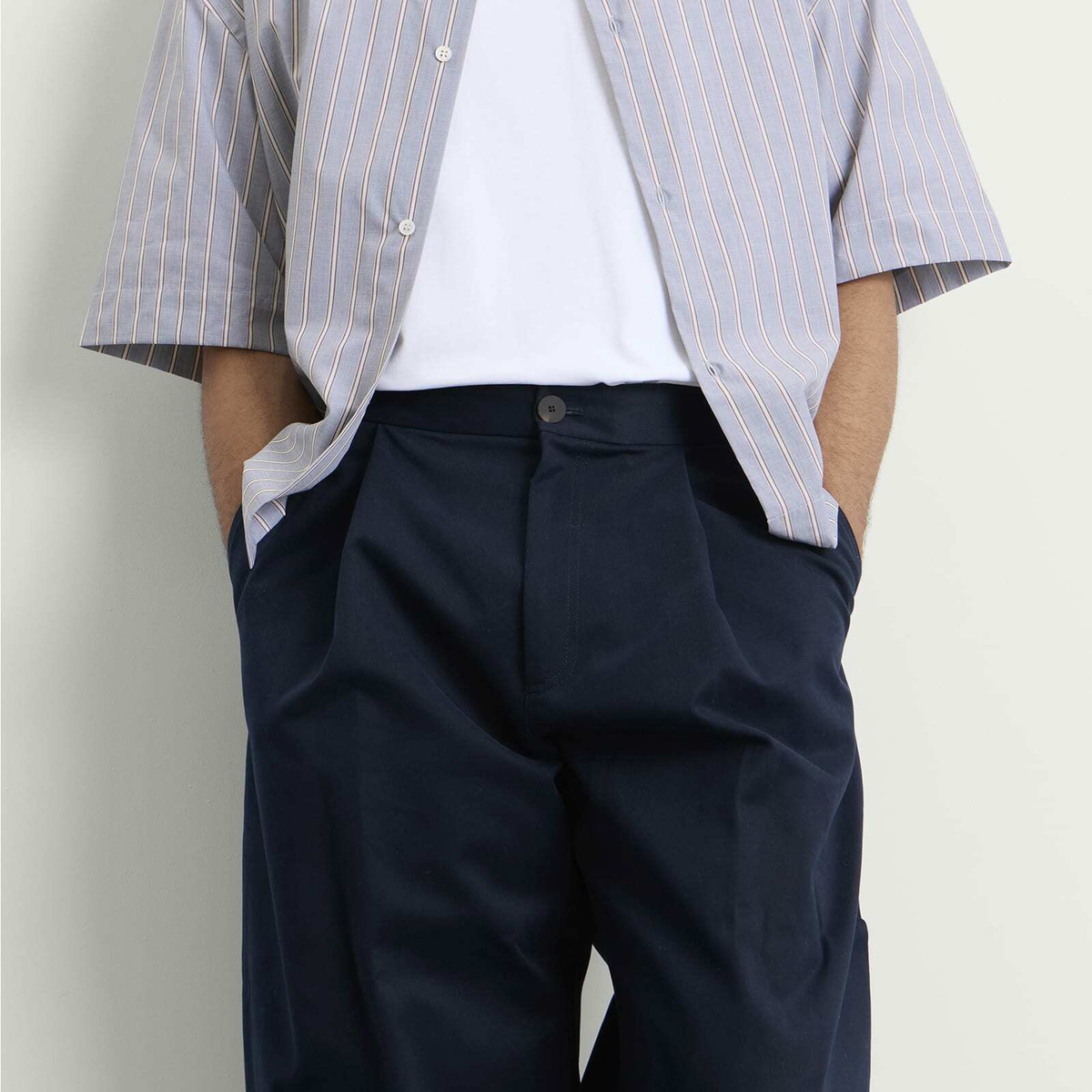 Studio Nicholson Men's Sorte Deep Pleat Volume Pant in Dark Navy