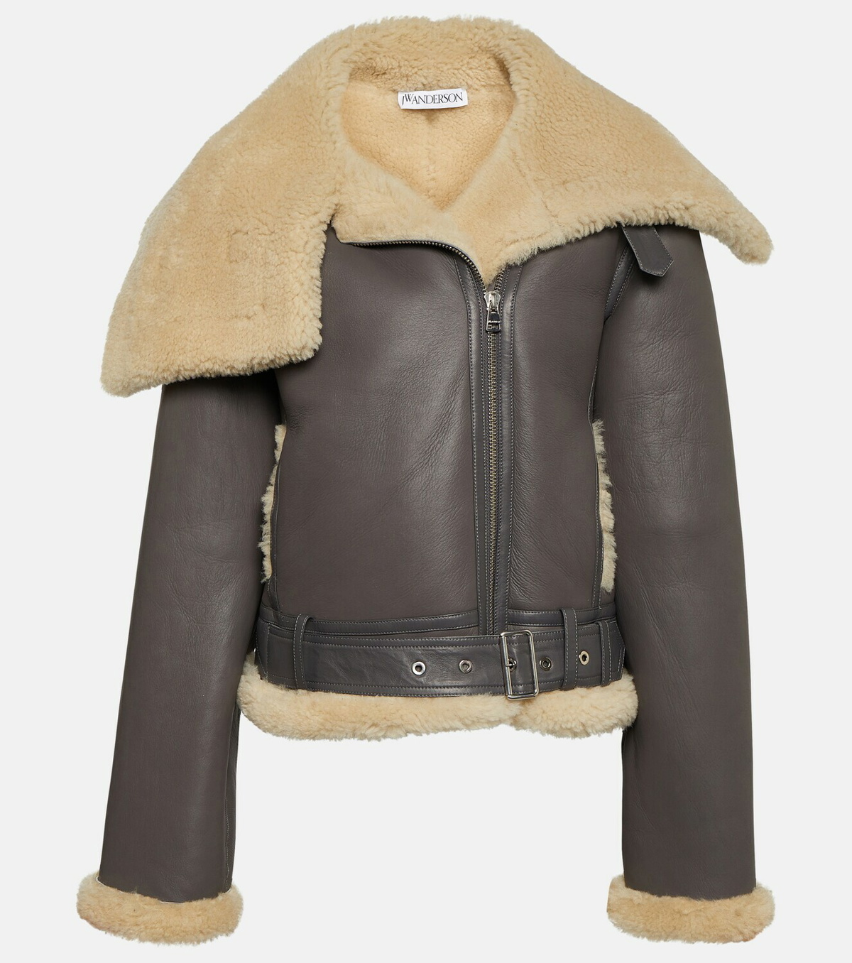 JW Anderson Shearling-trimmed leather jacket