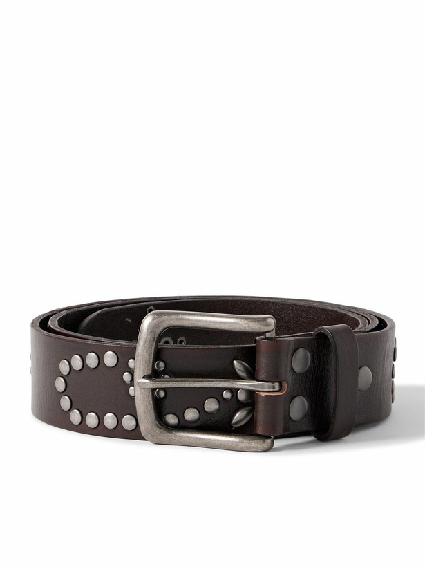 Photo: Corridor - 3.5cm Studded Leather Belt - Brown