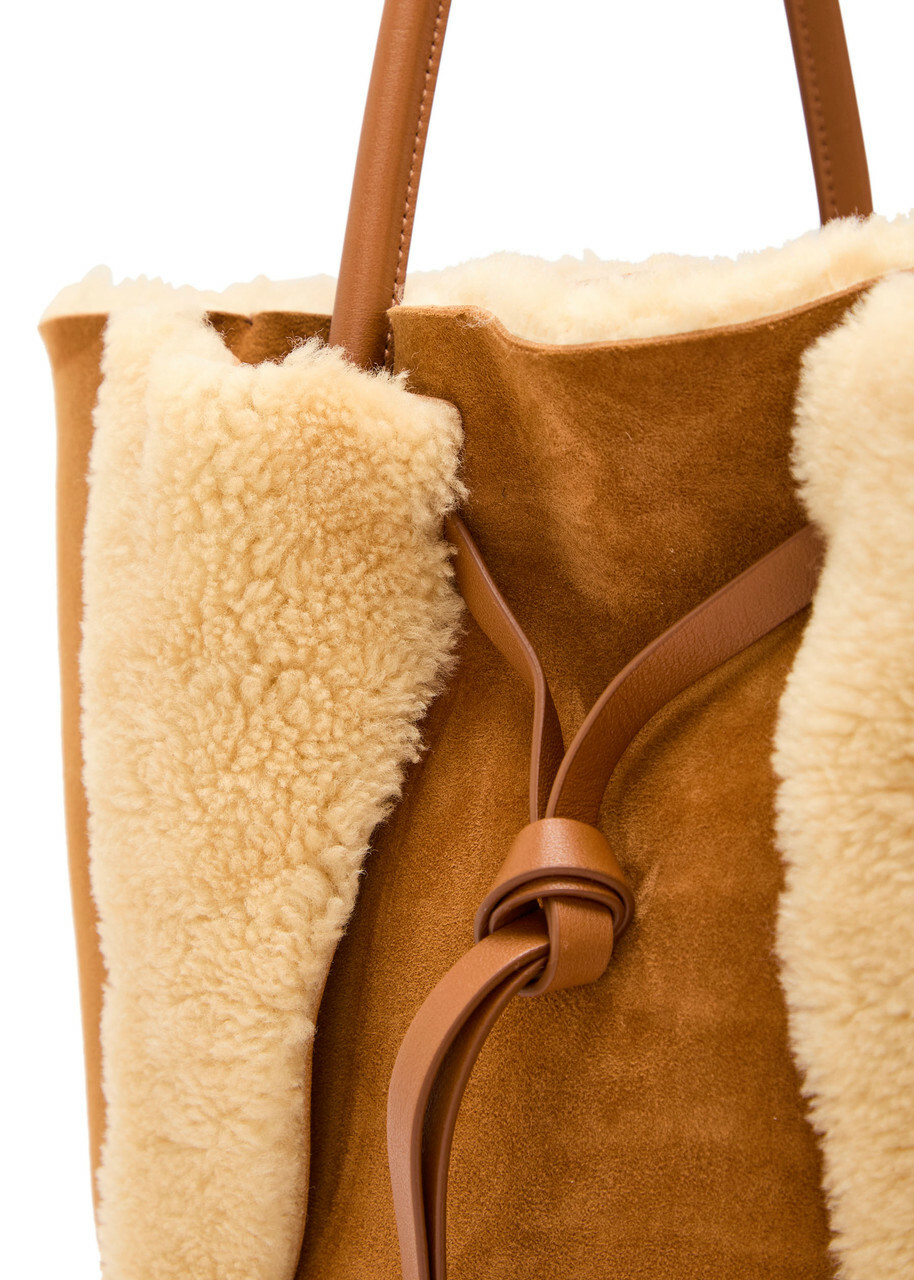 Gabriela Hearst Marija Shearling and Suede Tote bag - Tan - One Size