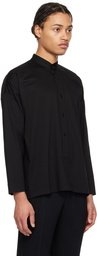 HOMME PLISSÉ ISSEY MIYAKE Black Band Collar Shirt