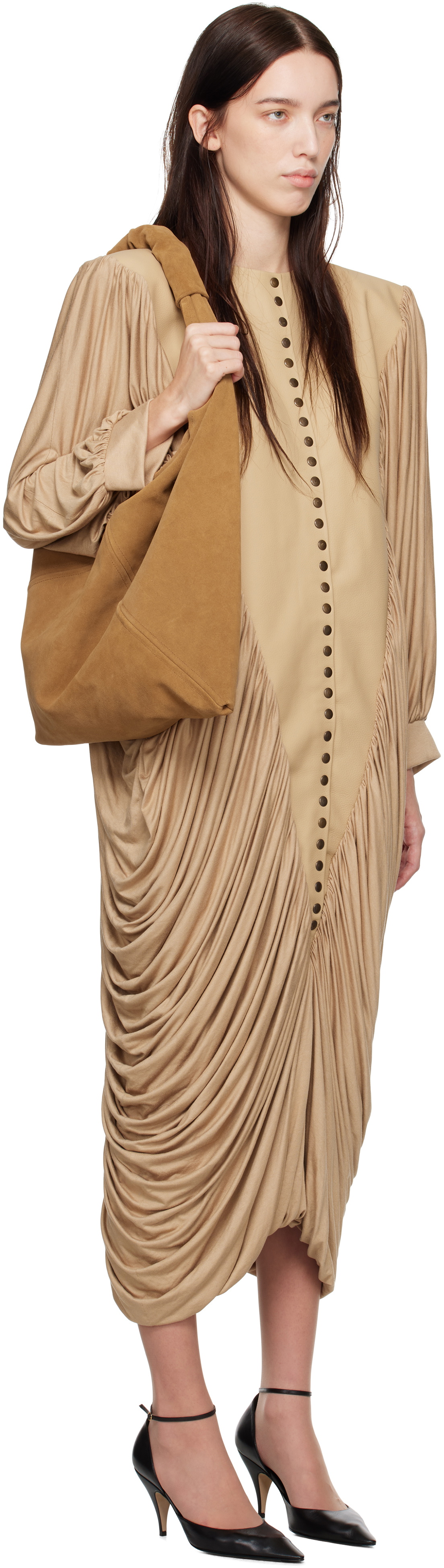 Nicklas Skovgaard Beige Gemma Midi Dress Nicklas Skovgaard