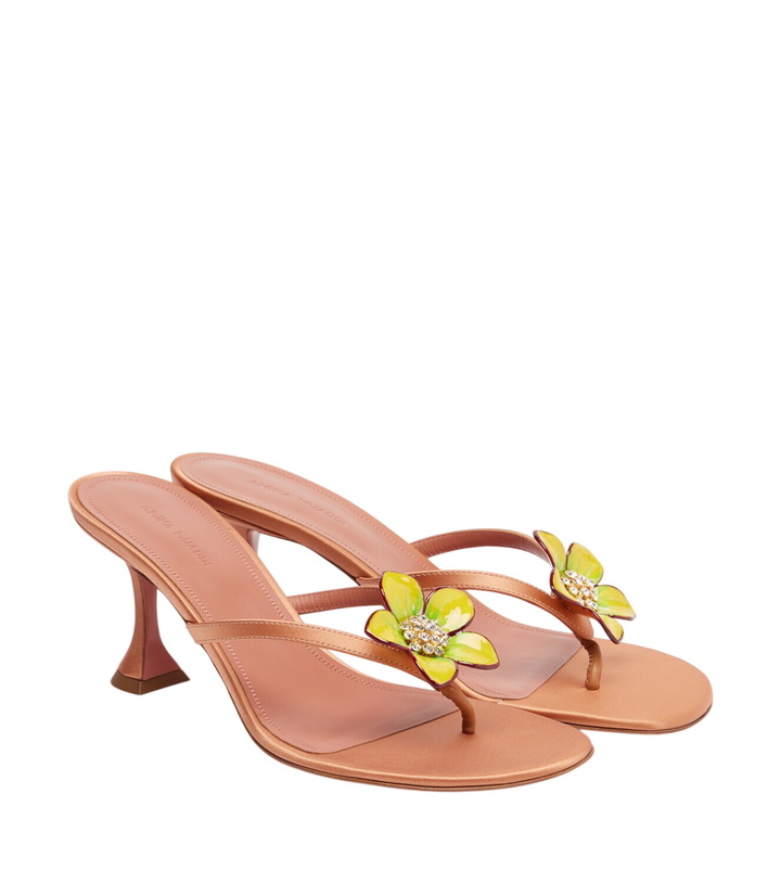 Photo: Amina Muaddi Vittoria embellished satin thong sandals