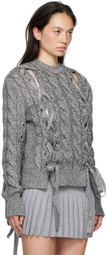Pushbutton Silver Knit Sweater