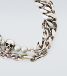 Alexander McQueen Skull and faux pearl bracelet