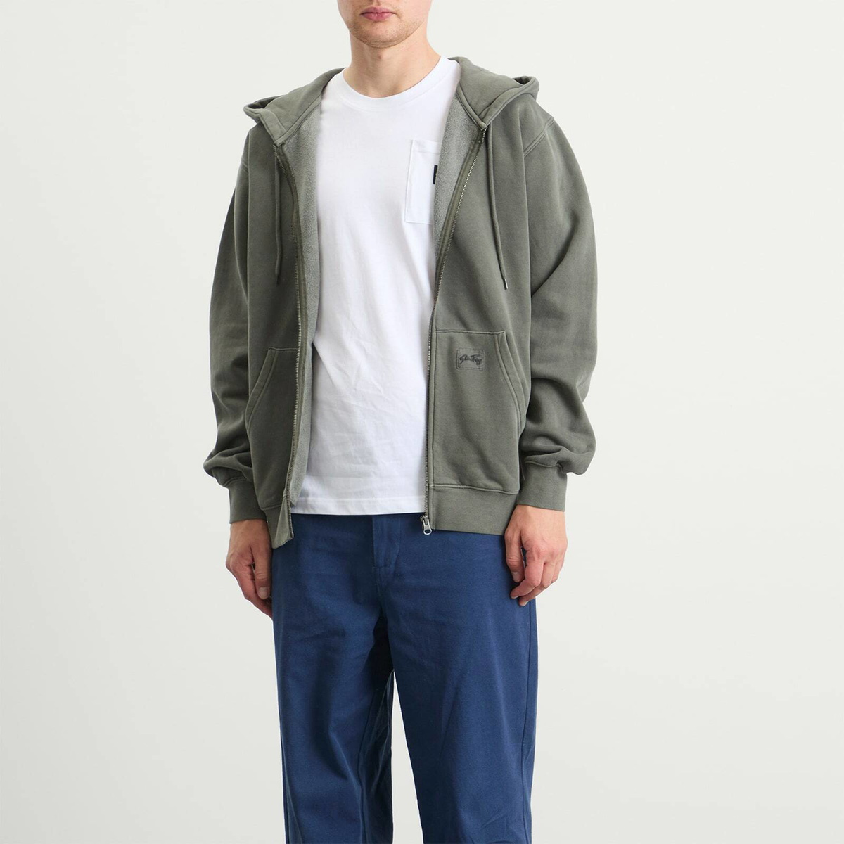 Stan Ray Men's Patch Zip Hoodie in Washed Black