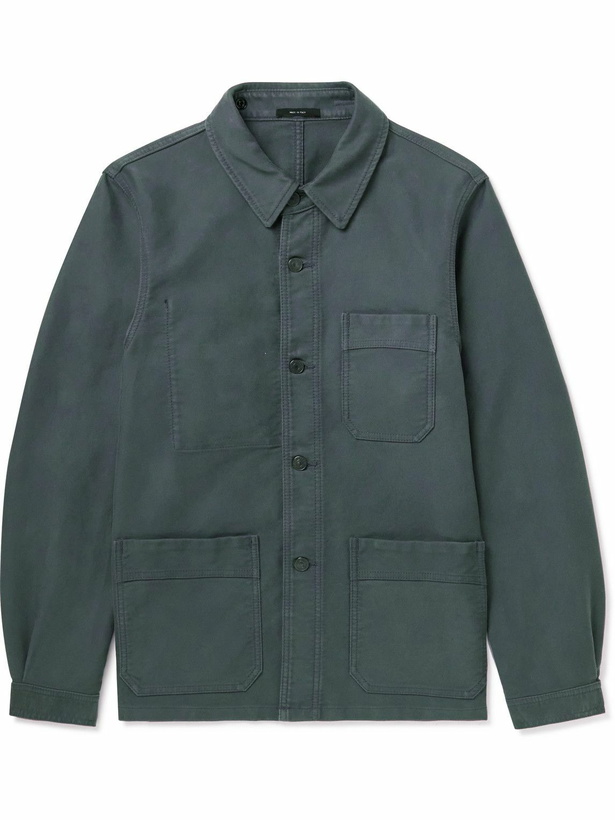 Photo: TOM FORD - Garment-Washed Brushed-Cotton Chore Jacket - Blue