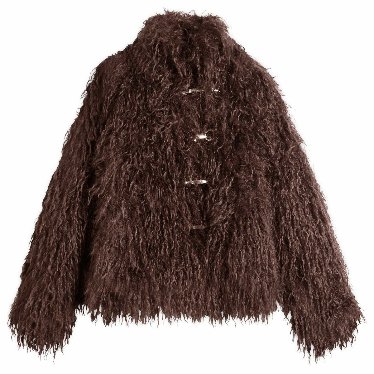 Peachy Den Women's Patti Faux Fur Coat in Chocolate