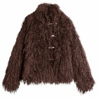 Peachy Den Women's Patti Faux Fur Coat in Chocolate