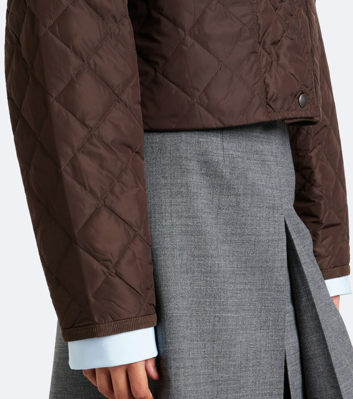 Prada Re-Nylon corduroy-trimmed cropped jacket