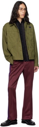 NEEDLES Burgundy Drawstring Track Pants