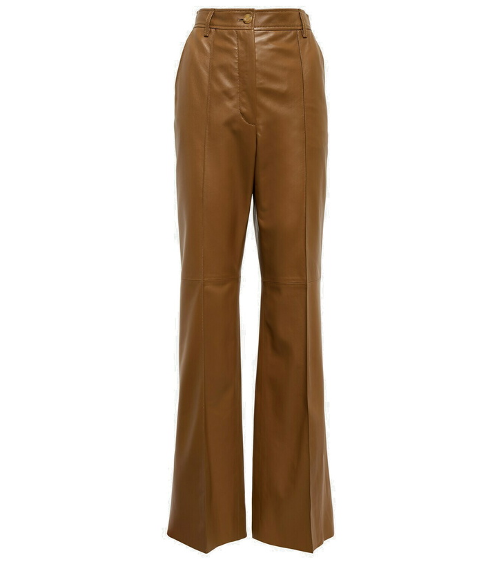 Photo: Gucci - High-rise straight leather pants