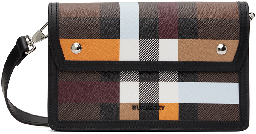 Burberry Birch Brown Canvas Check-Print Belt Bag Crossbody ~NEW