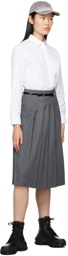 Juun.J Gray Pleated Midi Skirt