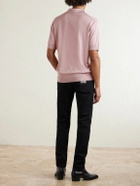 Dolce&Gabbana - Logo-Embroidered Silk Polo Shirt - Pink