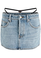 Alexanderwang.t Thong-effect Denim Mini Skirt Light Blue