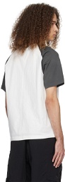 C2H4 Gray & White Paneled T-Shirt