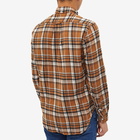 Gitman Vintage Men's Button Down Brushed Triple Yarn Check Shirt in Brown