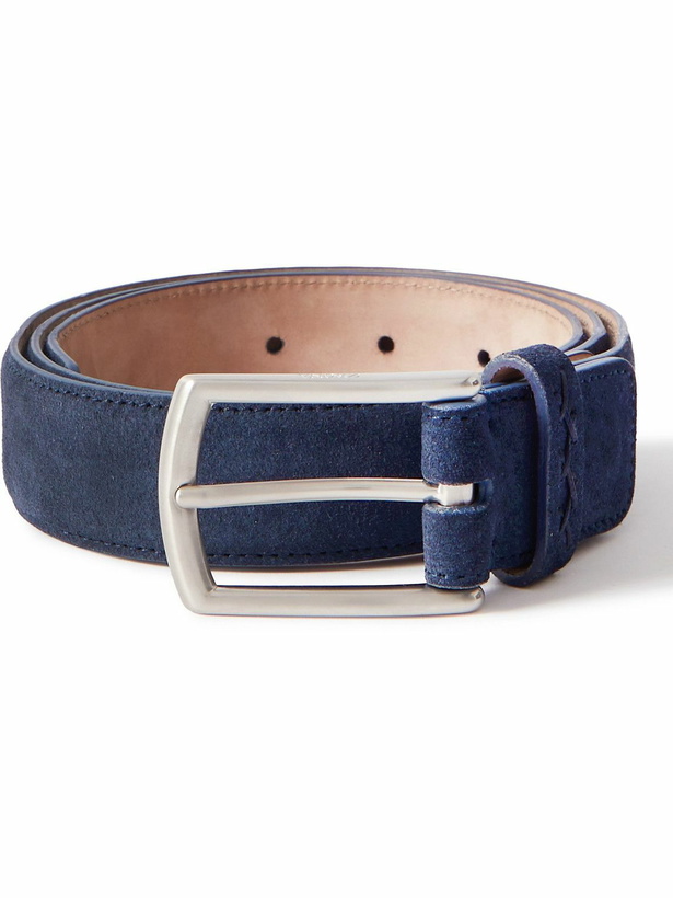 Photo: Zegna - 3cm Suede Belt - Blue