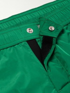 Moncler - Straight-Leg Mid-Length Logo-Appliquéd Swim Shorts - Green