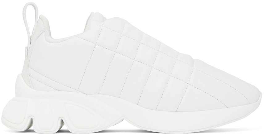 Burberry White Quilted Leather Sneakers Burberry