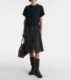 Sacai Jersey-paneled midi dress