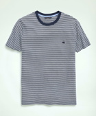 Brooks Brothers Men's Cotton Feeder Stripe T-Shirt | Navy