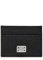 Dolce & Gabbana Logo Pebbled Leather Card Holder - Black - One Size
