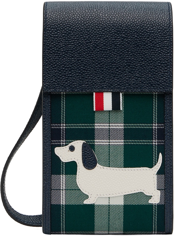 Photo: Thom Browne Green & Navy Hector Icon Phone Pouch