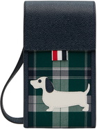 Thom Browne Green & Navy Hector Icon Phone Pouch