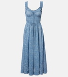 Dôen Emmaretta floral cotton voile midi dress