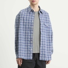 FrizmWORKS Men's Uneven Check Shirt in Blue