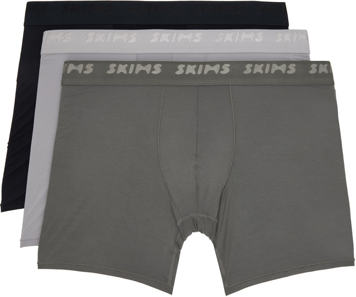 Photo: SKIMS Three-Pack Multicolor SKIMS Stretch 5 Boxer Briefs