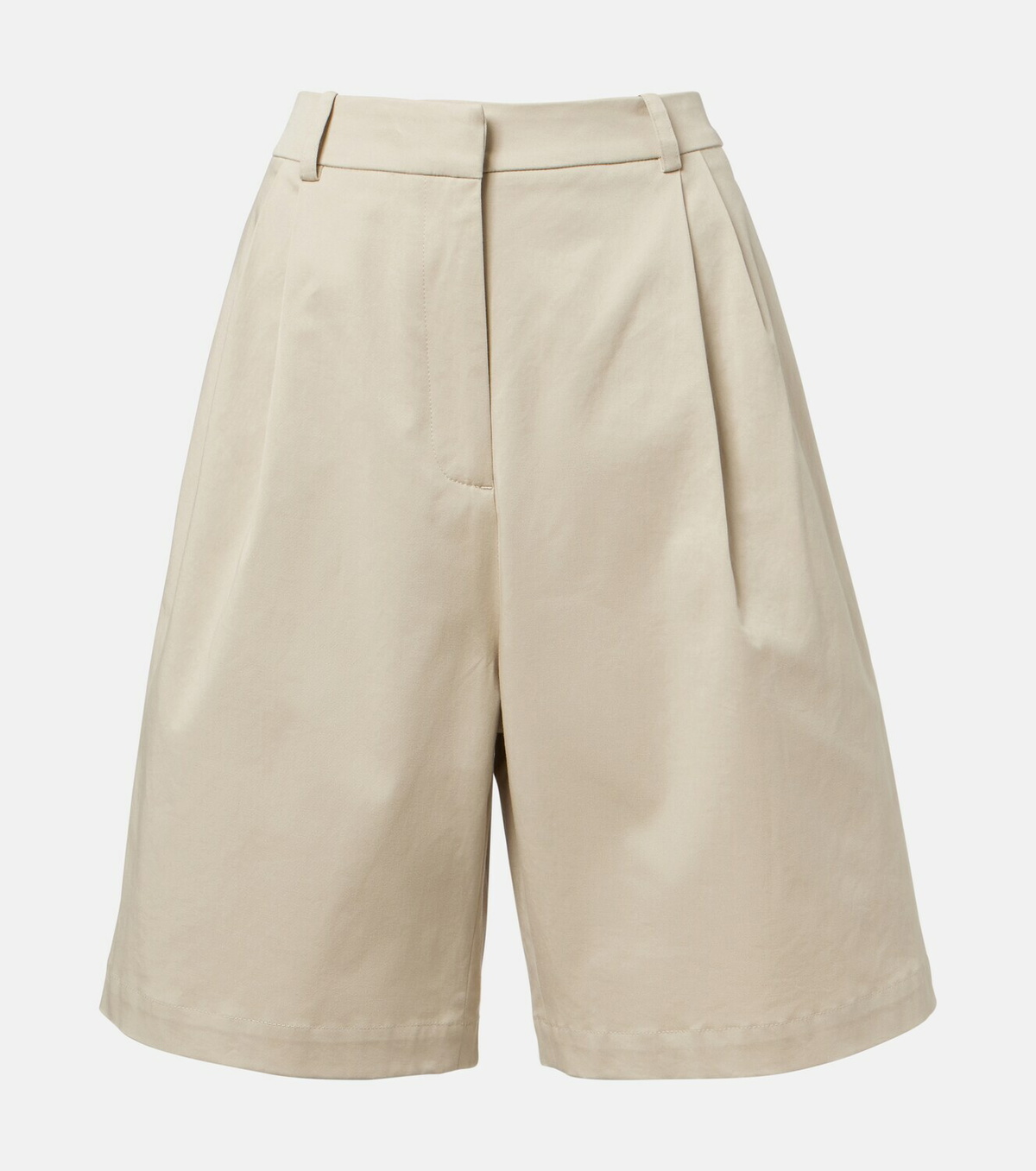 The Frankie Shop Marfa pleated cotton Bermuda shorts