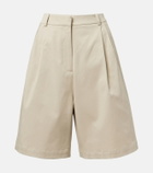 The Frankie Shop Marfa pleated cotton Bermuda shorts