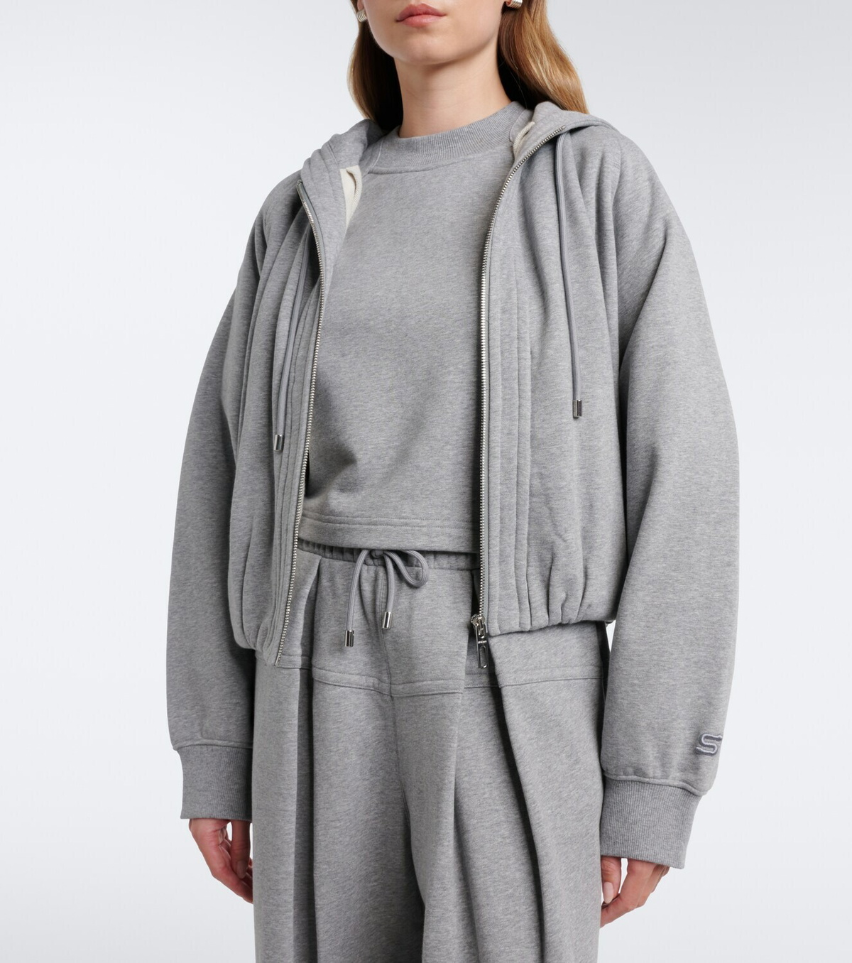 Sportmax Cotton-blend jersey hoodie