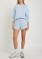 Varley Rasco Namesake Embroidered Stretch-jersey Sweatshirt Light Blue
