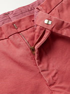 SID MASHBURN - Garment-Dyed Cotton-Canvas Shorts - Red