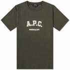 A.P.C. Men's Coddie Varsity Logo T-Shirt in Military Khaki