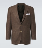 Kiton Prince of Wales check virgin wool blazer