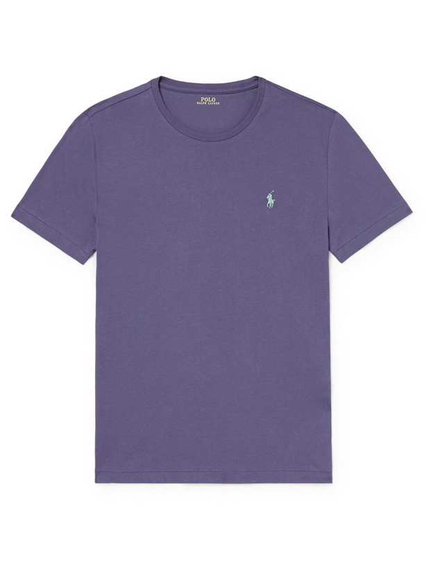 Photo: POLO RALPH LAUREN - Slim-Fit Cotton-Jersey T-Shirt - Purple