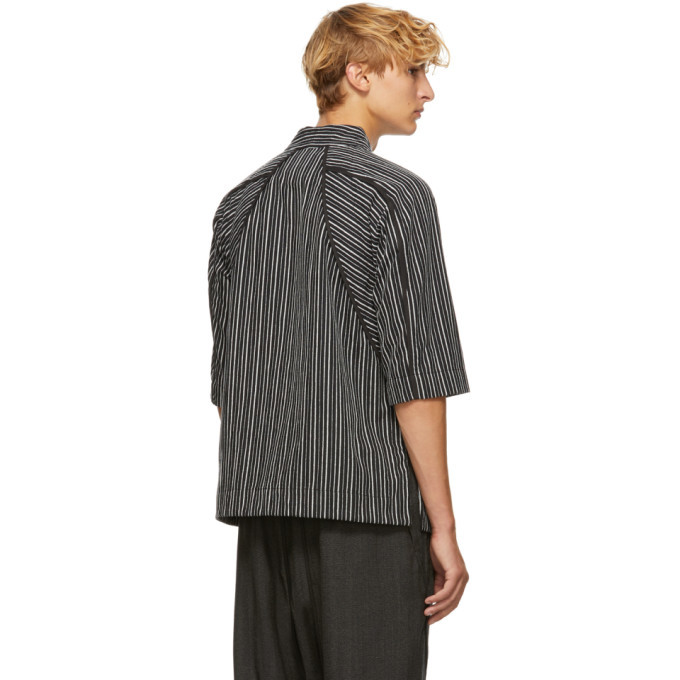Abasi Rosborough Black Limited Edition Broken Stripe Desert Shirt