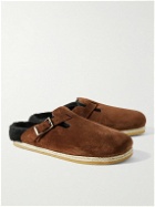 Yuketen - Sal-1 Shearling-Lined Suede Sandals - Brown