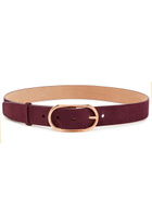 Gabriela Hearst Link Suede Belt Burgundy