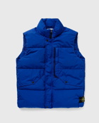 Stone Island Sleeveless Realdown Jacket Garment Dyed Crinkle Reps Recycled Nylon Blue - Mens - Vests